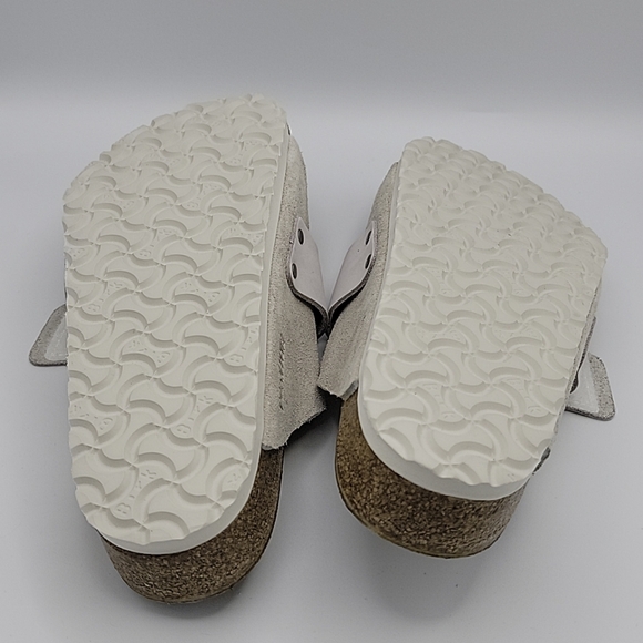 Birkenstock Kyoto Sandal in Antique White Suede Unisex Size 41 - Picture 9 of 13